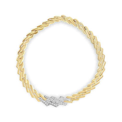 14k Yellow Gold 2 3/4 Cttw Pave Diamond Miami Cuban Curb Link Chain 16&quot; Necklace (H-I Color, SI1-SI2 Clarity)