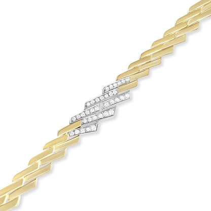 14k Yellow Gold 2 3/4 Cttw Pave Diamond Miami Cuban Curb Link Chain 16&quot; Necklace (H-I Color, SI1-SI2 Clarity)