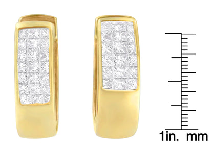 14K Yellow Gold 1/3 cttw Diamond Hoop Earrings (H-I, VS1-VS2)