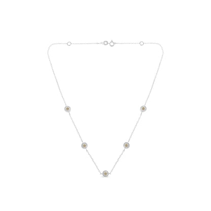 Sterling Silver Diamond Station Necklace (1/2 cttw, I-J Color, I1-I2 Clarity)