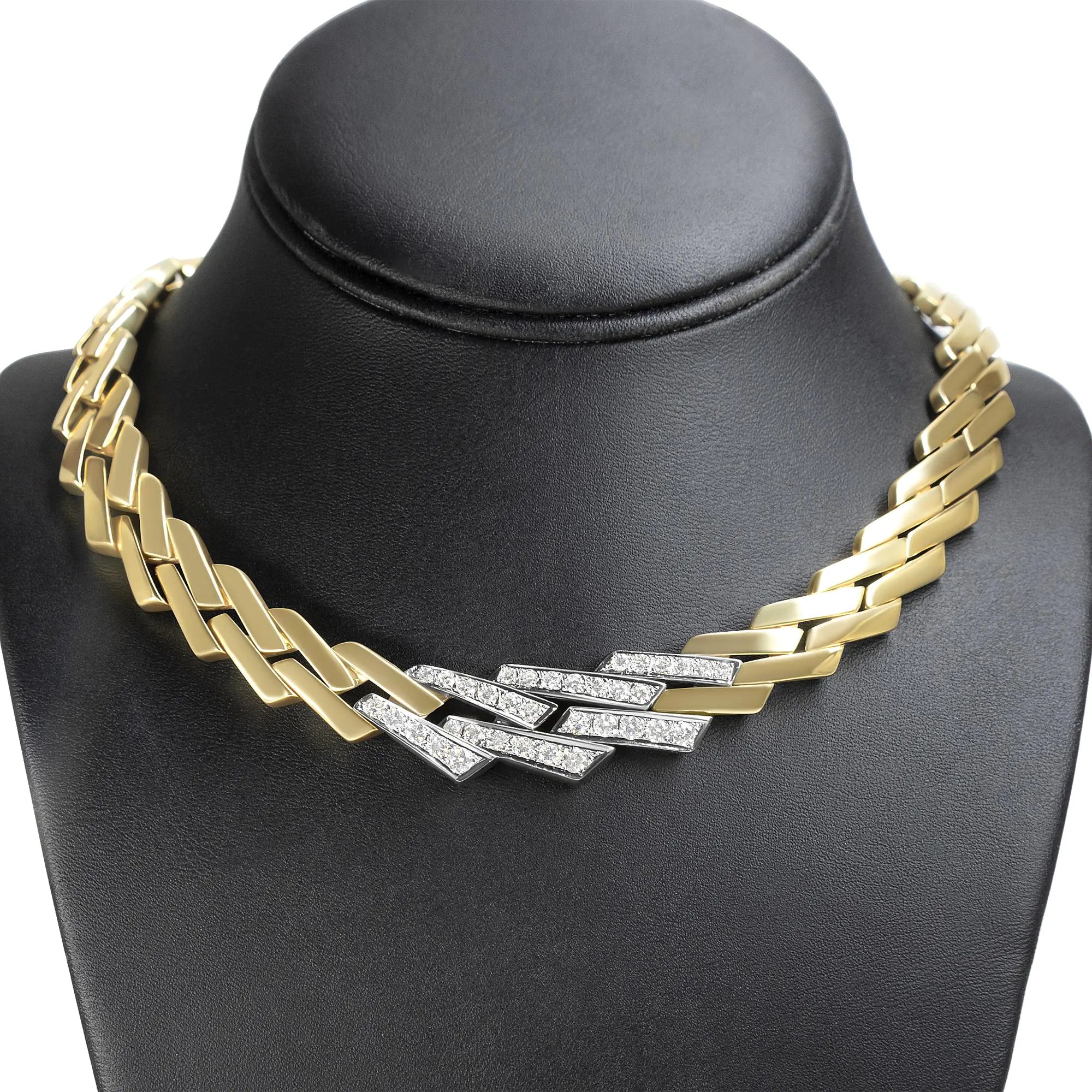 14k Yellow Gold 2 3/4 Cttw Pave Diamond Miami Cuban Curb Link Chain 16&quot; Necklace (H-I Color, SI1-SI2 Clarity)