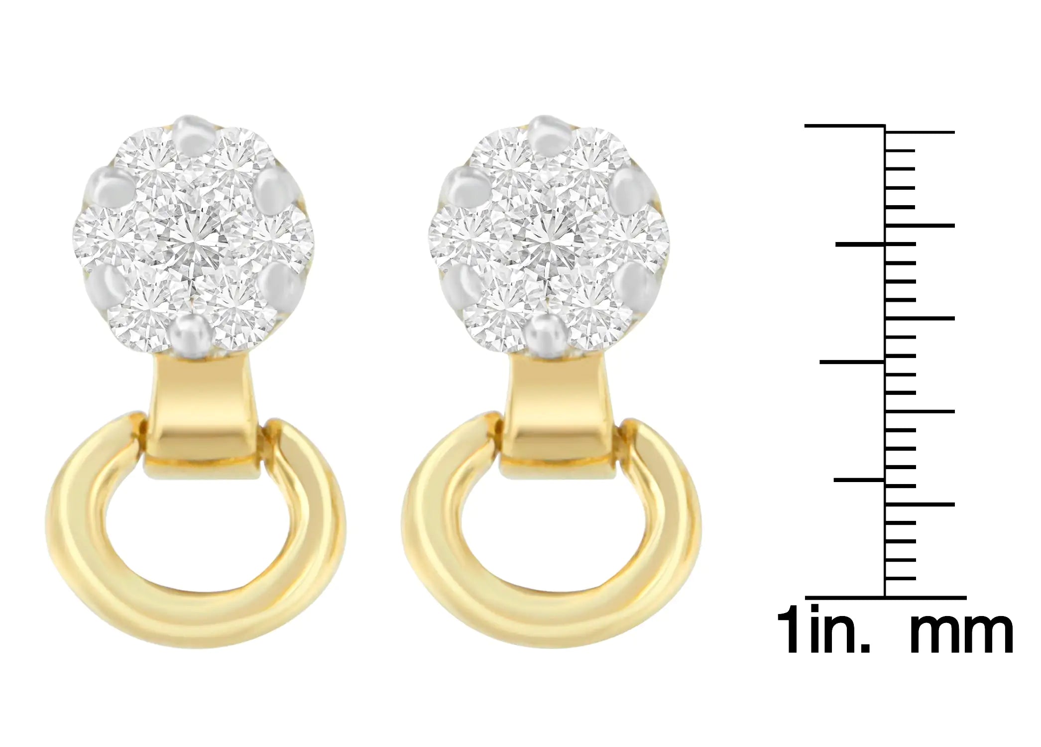 14K Yellow Gold 1/2 cttw Diamond Stud Earrings (I-J, SI1-SI2)