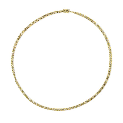 Semi-Solid 14K Yellow Gold 4.5mm Miami Cuban Chain Necklace - Unisex Chain