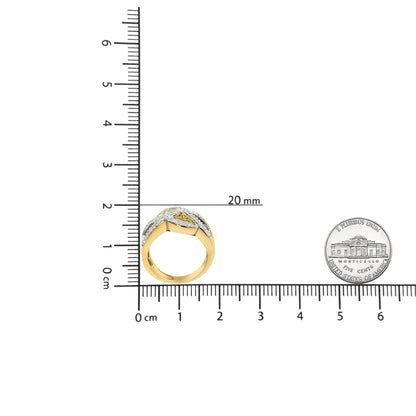 14K Yellow Gold 3/4 Cttw Champagne, Yellow and Round-Cut Diamond Ring (I-J Color, I2-I3 Clarity)