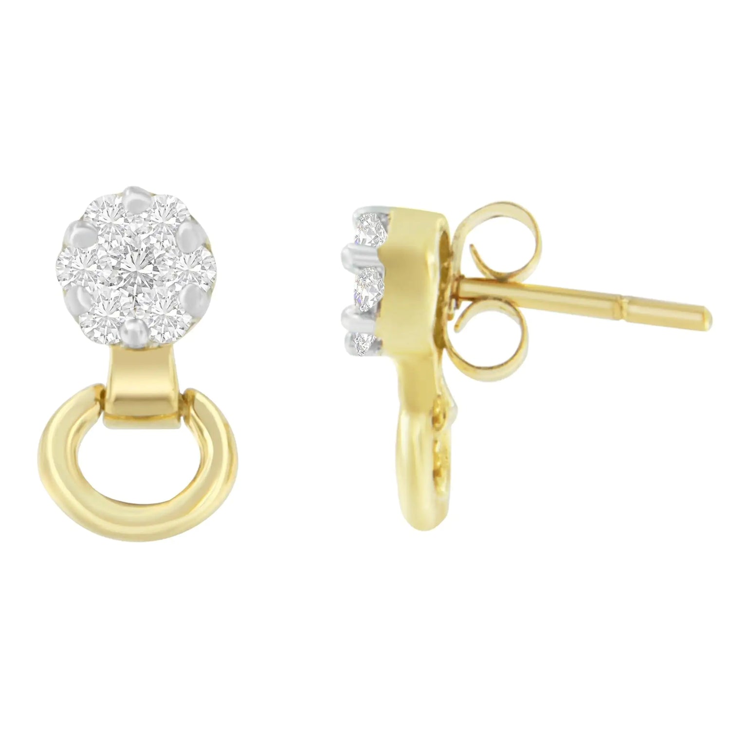 14K Yellow Gold 1/2 cttw Diamond Stud Earrings (I-J, SI1-SI2)